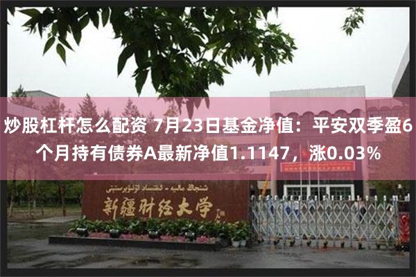 炒股杠杆怎么配资 7月23日基金净值：平安双季盈6个月持有债券A最新净值1.1147，涨0.03%