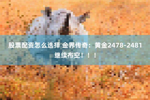 股票配资怎么选择 金界传奇：黄金2478-2481继续布空！！！