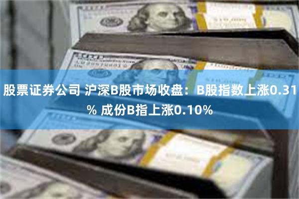 股票证券公司 沪深B股市场收盘：B股指数上涨0.31% 成份B指上涨0.10%