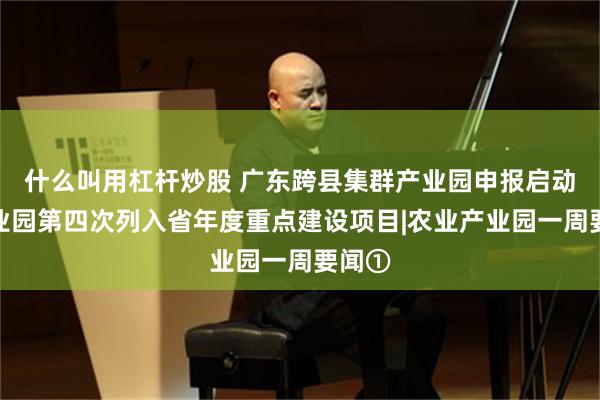 什么叫用杠杆炒股 广东跨县集群产业园申报启动，产业园第四次列入省年度重点建设项目|农业产业园一周要闻①